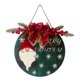 thumbnail image 2 of Fiudx Ofertas relámpago del día Decoración del día de Navidad Decoración de fiesta Cartel de puerta de Papá Noel Corona Letrero de bienvenida de madera Decoración colgante, 2 of 7