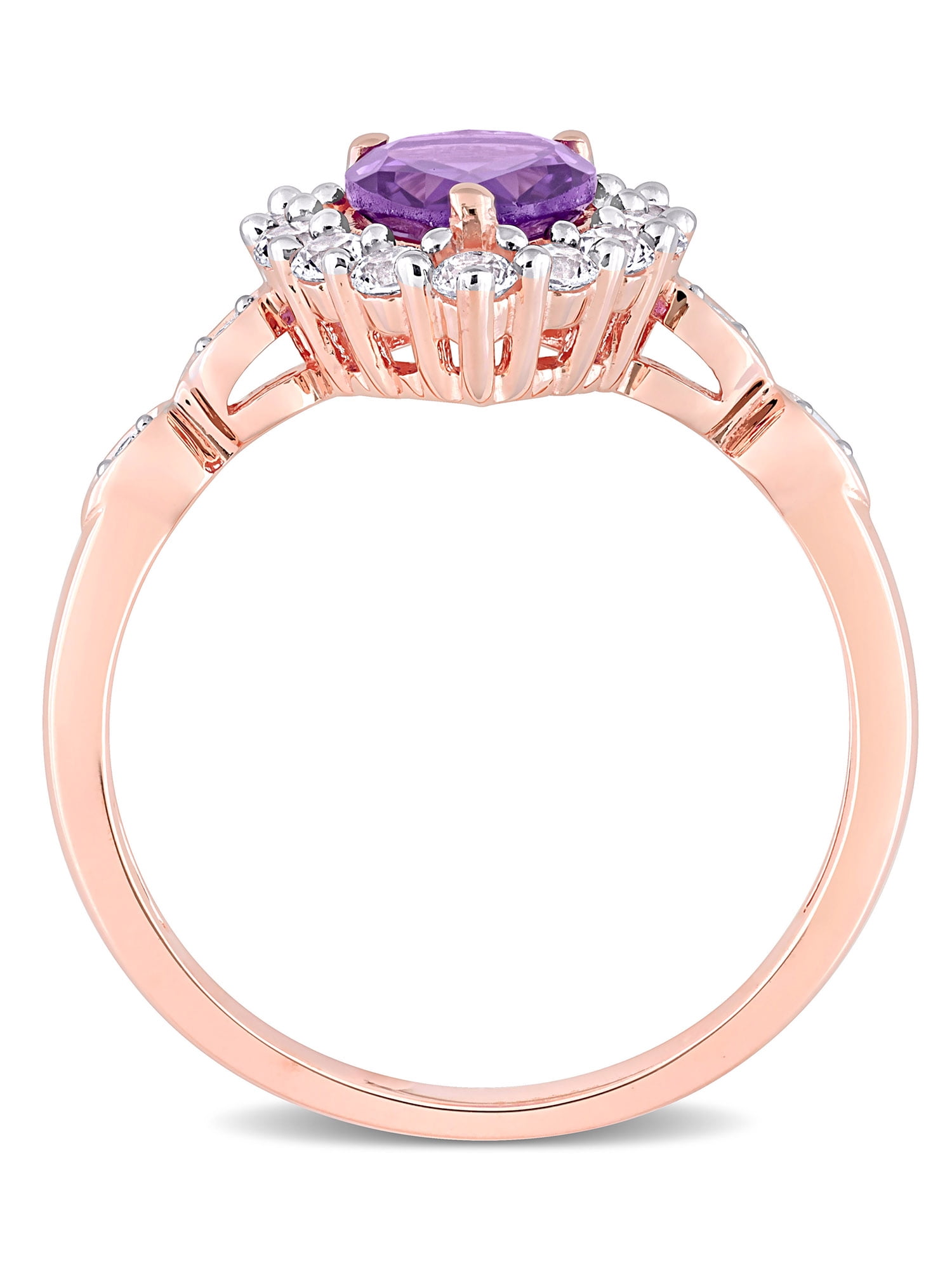 Everly Women's Created Sapphire and Created Amethyst 10k Rose Gold Ring