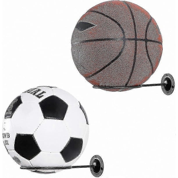 Black Wall-Mounted Ball Display Rack for Football Storage and Bedroom ...