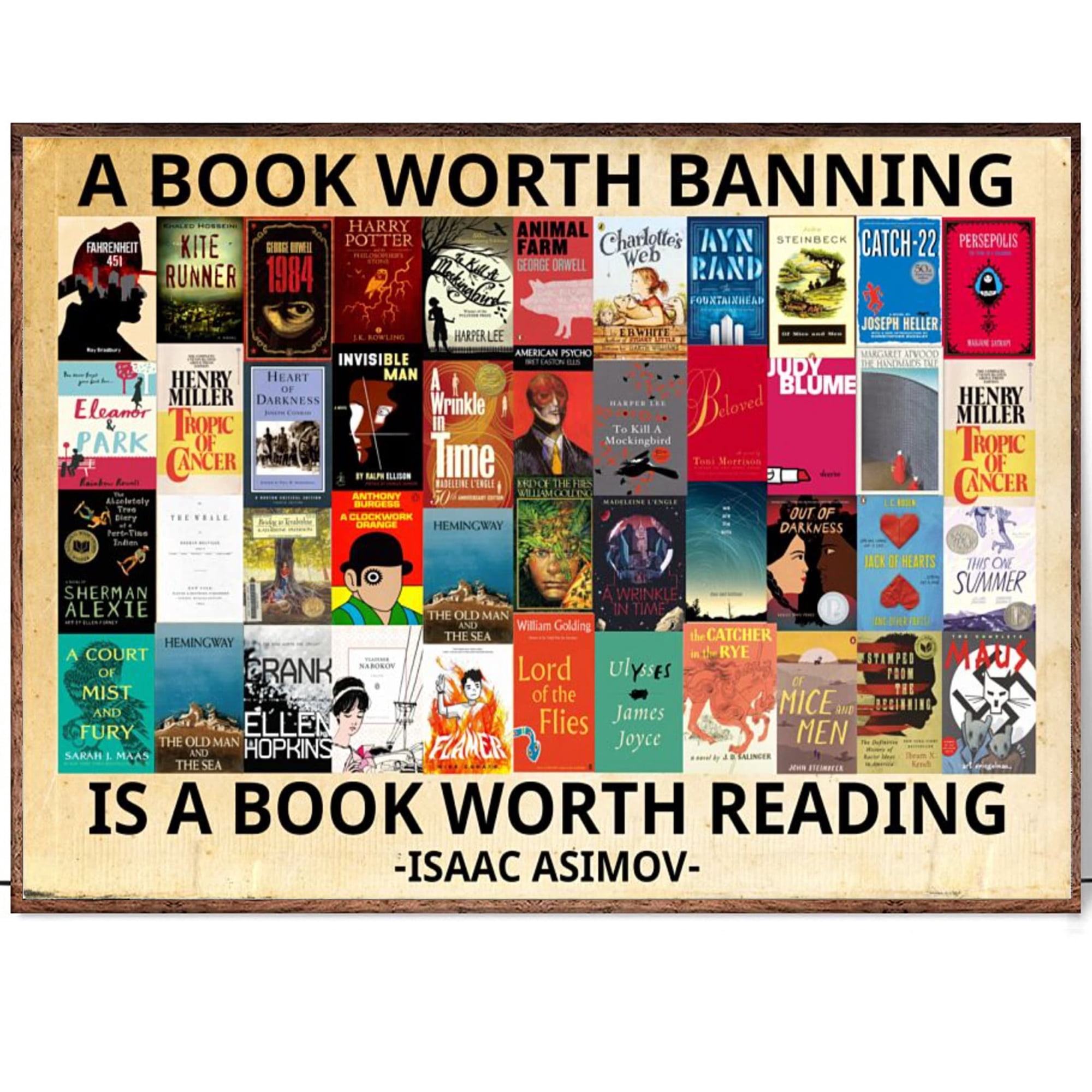 A Book Worth Banning Banned Books For Readers Librarian Book Lover Reading Advocacy Decorative Wall Art Poster , Poster Print Only