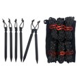 thumbnail image 1 of Cuerdas reflectantes para carpas, clavijas, hebillas y bolsa de almacenamiento, color negro, kit esencial para una instalación segura de equipos para acampar al aire libre, 1 of 8
