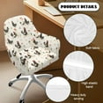 thumbnail image 5 of Xoenoiee Rooster Chicken Flower Print Stretch Back Dining Chair Covers with Armrest Accent Chair Cover Slipcover with Arm, Washable Upholstered Arm Dining Chair Protector for Dining Living Room, 5 of 7