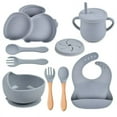 thumbnail image 1 of 9Pcs Children‘S Silicone Tableware Set Baby Non-Slip Divided Children‘S Plate Bowl With Suction Cup, 1 of 5