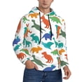 thumbnail image 2 of Honeii Colorful Dinosaur Pattern Mens Hoodies Men's Loose Sleeve Sweatshirt,Pullover Hooded Sweatshirt for Men,Essentials Hoodie-XX-Large, 2 of 7