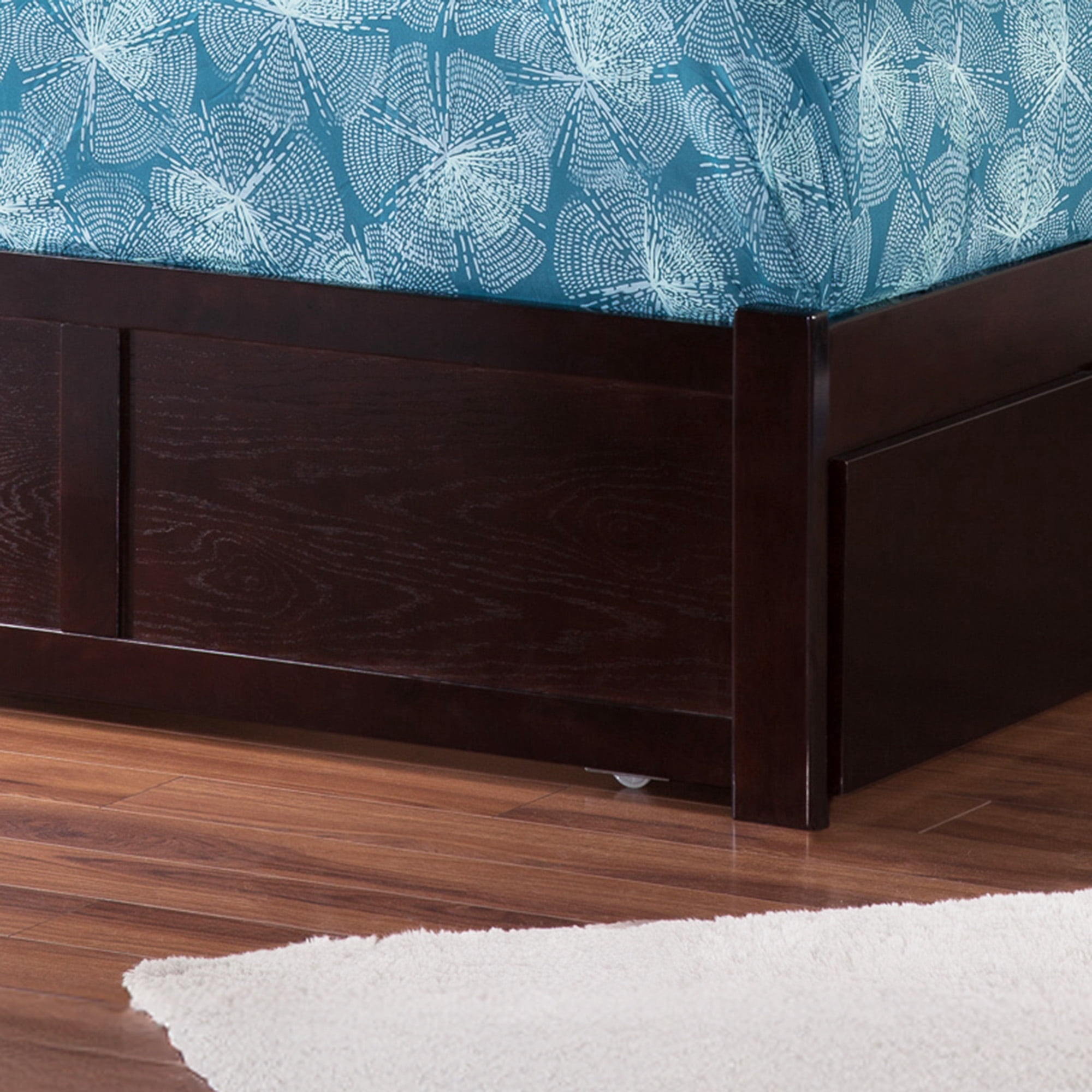 AFI Madison Full Solid Wood Platform Bed with Footboard & Full Trundle, Espresso