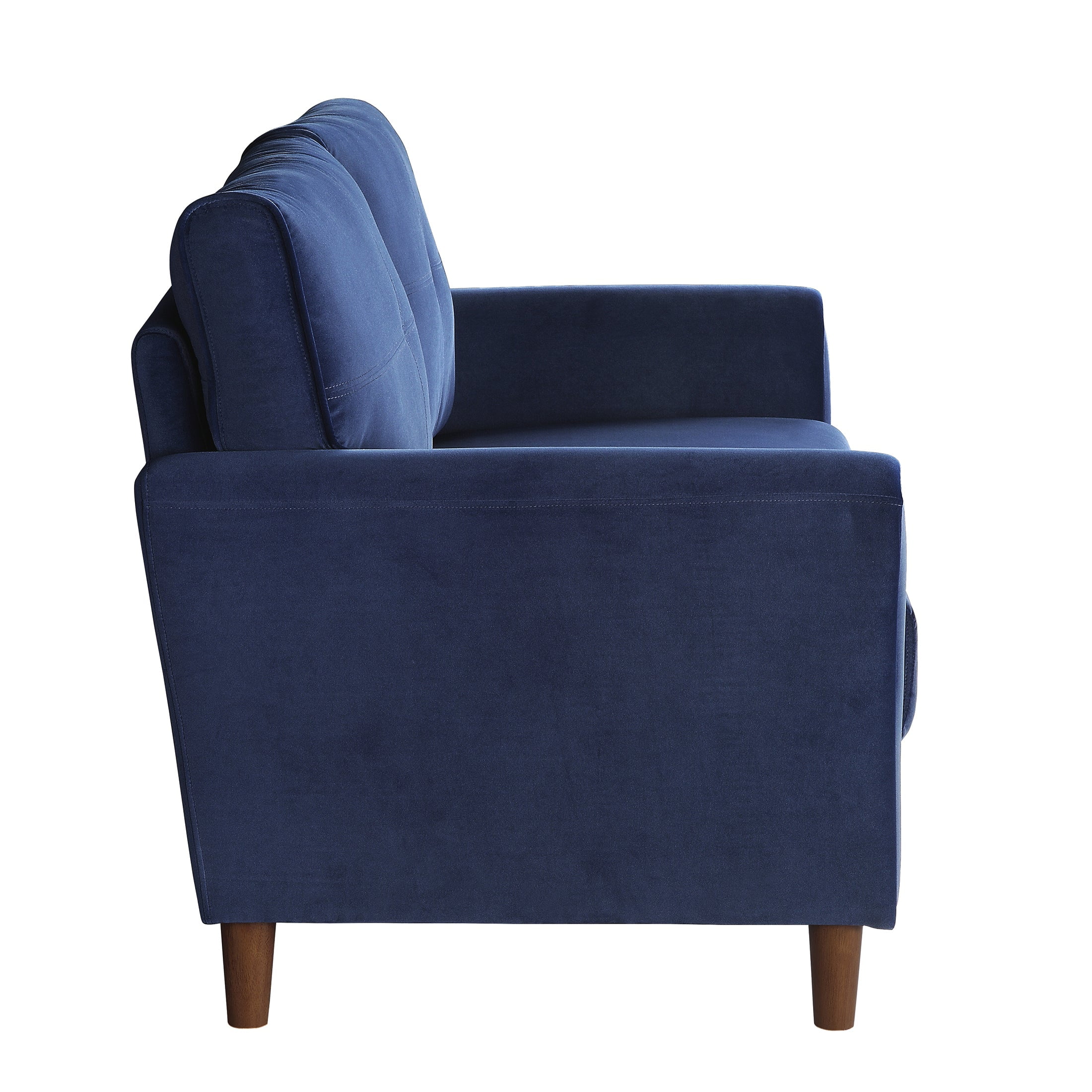 OakvillePark Copley Velvet Fabric Upholstered Living Room Loveseat, Blue
