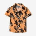 thumbnail image 2 of Gubotare Boys Hawaiian Shirts Short Sleeve Little & Big Boys Hawaiian Shirts Short Sleeve Summer Beach Tropical Casual Shirts Top for Kids (Orange,Size 7-8 Years), 2 of 4