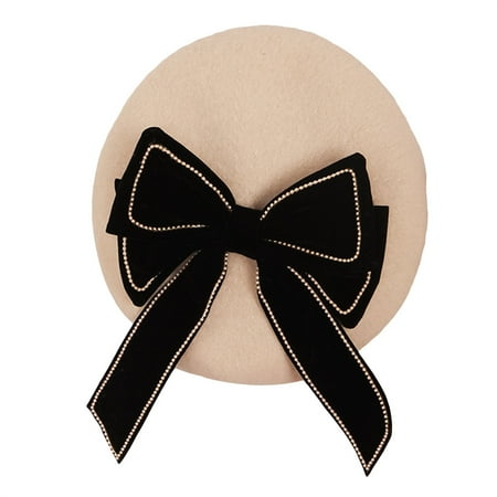 

Jxzom Toddler Kids Bowknot Beret Hats Little Girls Artist Hats French Beret Beanie Princess Hat
