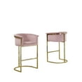 thumbnail image 4 of Home Square Velvet Barstool with Chrome Base in Pink - Set of 2, 4 of 4