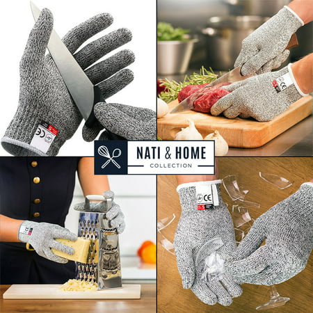 Cut Resistant Gloves Food Grade Level 5 Protection, Safety Kitchen Cuts Gloves for Oyster Shucking, Fish Fillet Processing, Mandolin Slicing, Meat Cutting and Wood Carving, 1 Pair (Best Fish Fillet Gloves)