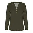thumbnail image 5 of Holzkary Long Sleeve Shirts for Women Women Fashion Casual Long Sleeve Buttons Solid Color Tops Shirts Blouses Tops Coffee S, 5 of 7