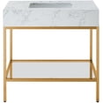 thumbnail image 4 of Meridian Furniture Marmo White Engineered Stone Bathroom Vanity, 4 of 9