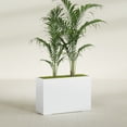 thumbnail image 2 of Greenline Fiberglass Alice Rectangle Planter - Indoor/Outdoor Extra Large Fiberglass Lightweight Planter - 48" x 16" x 32" (Gloss White), 2 of 7
