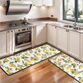thumbnail image 3 of Kitchen Rugs Sets Of 2,Yellow Lemon Fruit Flowers Yellow Pattern Anti Fatigue Kitchen Mat Rugs Non Slip Washable,Decorative Kitchen Floor Mats for Kitchen,Sink,Laundry,17"x47"+17"x47", 3 of 5
