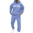 thumbnail image 2 of PNTUTB Men's 2 Piece Casual Outfits Long Sleeve Pullover Sweatshirt Tracksuit Letter Print Sweatsuit Set, 2 of 6