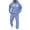 Blue, variant on Men's Velour Tracksuits Winter Warm Full Zip Sweatsuit Sets Long Sleeve Color Block Casual Sportswear Suit Comfy Wine