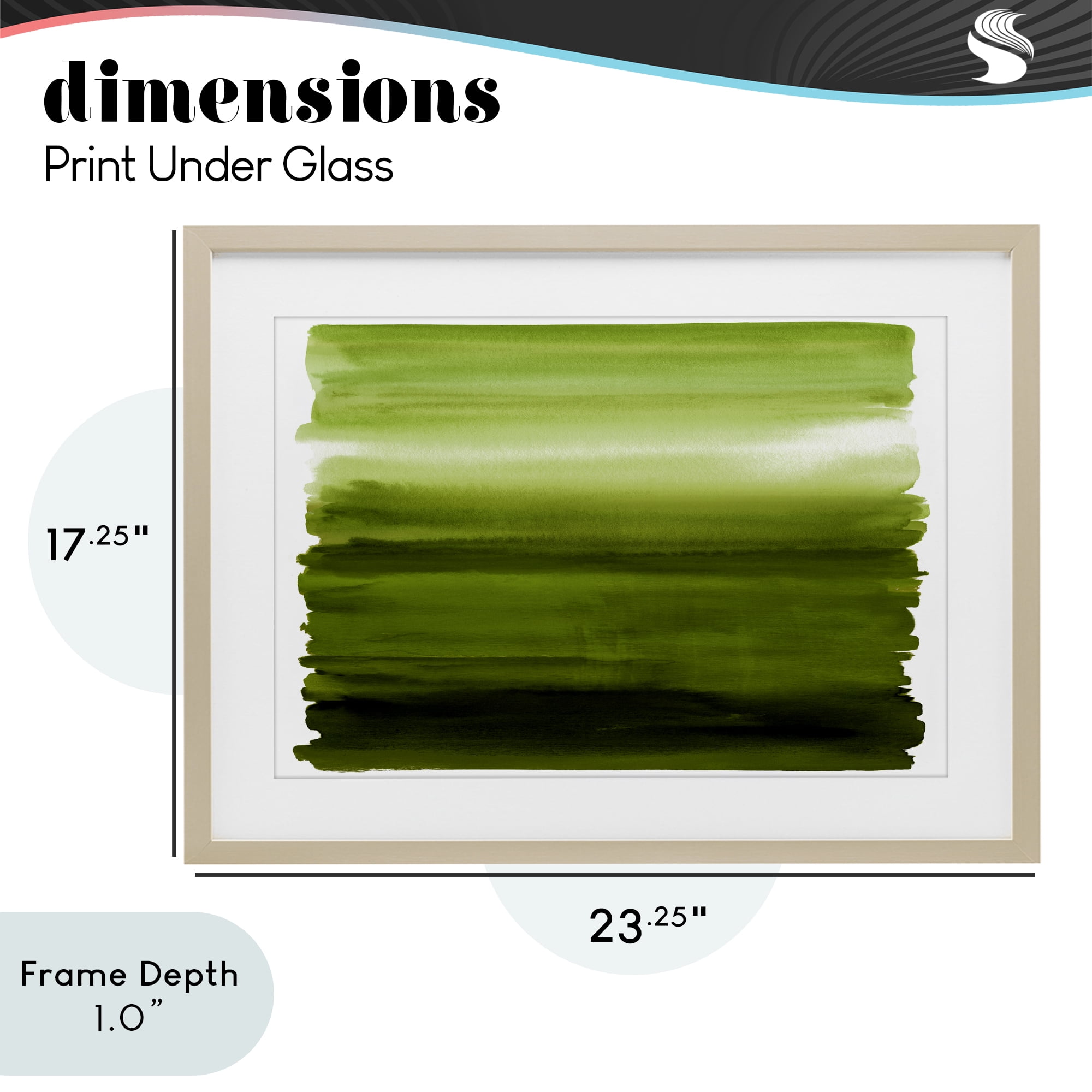 Stupell Industries Ombre Green Gradient Birch Framed Print Under Glass, design by Allie Corbin