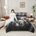 thumbnail image 4 of Homewish 3D Jungle Wolf Bedding Comforter Set, Retro American Flag Twin Comforter Sets, Western Countryside Reversible Bedding Set, Microfiber Bedroom Decor, 2-Piece, 4 of 8