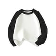 thumbnail image 2 of HUANBAI Toddler Kids Baby Boys Girls Color Block Splice Basic Crewneck Pullover Sweatshirt Children's Hoodie Coat Tops Pullover Tops 110, 2 of 5