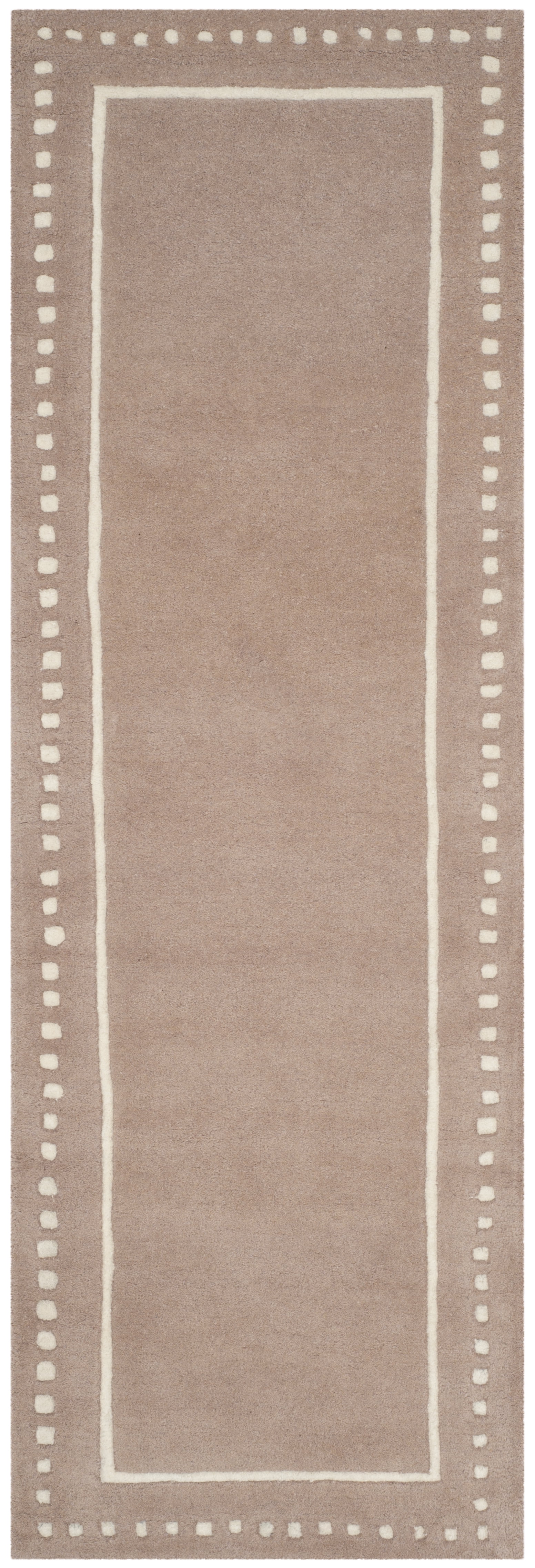 SAFAVIEH Bella Danita Plain Dotted Bordered Wool Area Rug, Beige/Ivory, 2'3" x 5'