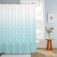 thumbnail image 4 of Shower Curtains for Bathroom, Aqua Ombre Stripe Waterproof Fabric Shower Curtain, Modern Abstract Art Gradient Striped Decorative Bathroom Curtain for Bathtub, 36"x72", No Hooks Included, 4 of 9