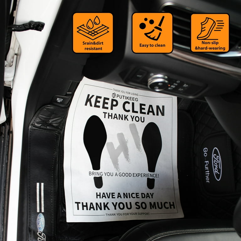 Car Paper Floor Mats Disposable 50pcs Thicken Waterproof Wear Resistant Auto Paper Floor Mats Plastic Disposable Car Mats Automotive Floor Mat Protector for Car Vehicles Wash 19.7 x17.3 White Walmart....