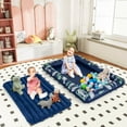 thumbnail image 4 of Costway Inflatable Kids Travel Bed Portable Air Mattress Set with Double-sided Mattress Blue, 4 of 10