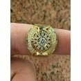 thumbnail image 2 of Forever Jewels 2.30Ct Round Moissanite Men Cluster Pinky Engagement Ring 14k Yellow Gold Plated, 2 of 5