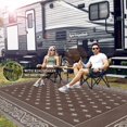 thumbnail image 4 of Findosom 6'x9' Brown Large Outdoor Rug Outdoor Mat RV Outdoor Rug Reversible Plastic Straw Area Rug Mat Camping Rugs Waterproof Floor Mat and Rug for RV, Patio, Backyard, Deck, Picnic, Beach, Trailer, 4 of 7