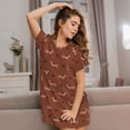 thumbnail image 3 of Gukieu Dachshund Dog Puppy Print Women's Nightgown, A-line Round Neck Short-sleeved Nightgown Pajamas Home Wear Suitable for Home and Outing, 3 of 6