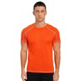thumbnail image 5 of iixpin Mens Workout Running Shirt Ice-silk Quick Drying Moisture Wicking T-shirts Sports Gym Athletic Tops Orange 3XL, 5 of 7