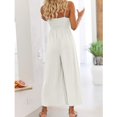 thumbnail image 4 of Monos de pierna ancha de cintura para mujer peleles ceñidos en la cintura cuello en V sin mangas correa de hombro ajustable bolsillos huecos de moda ANGGREK Otros, 4 of 8