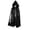 Black, variant on HAIJIE Halloween Shiny Finish Hooded Tie Neck Long Cape Boys Girls Multiple Solid Tone Seasonal Themed Cloak (Black,75cm)