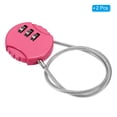 thumbnail image 3 of Uxcell Small Combination Lock 11.8 Inch, 2 Pack 3 Digit Padlock for Gym Locker, Pink, 3 of 6