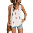 thumbnail image 3 of Women Summer Tank Tops Tanks V Neck Sleeveless T Shirts White XL, 3 of 9