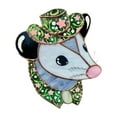 thumbnail image 1 of Vitrail Fait Main avec Design Animal Opossum Hibou Ornement Suspendu pour Intérieur, 1 of 5