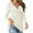 Beige, variant on Women Long Sleeve Slim Fit V-neck Solid Color Knot Shirt Tops