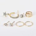 thumbnail image 4 of Multiple Piercings Cute Big Hoop Elegant Rhinestones Earrings Set Vintage Star Earring Set Bohemian Earrings Stud Earrings Gold Punk Chain Earrings Se, 4 of 5