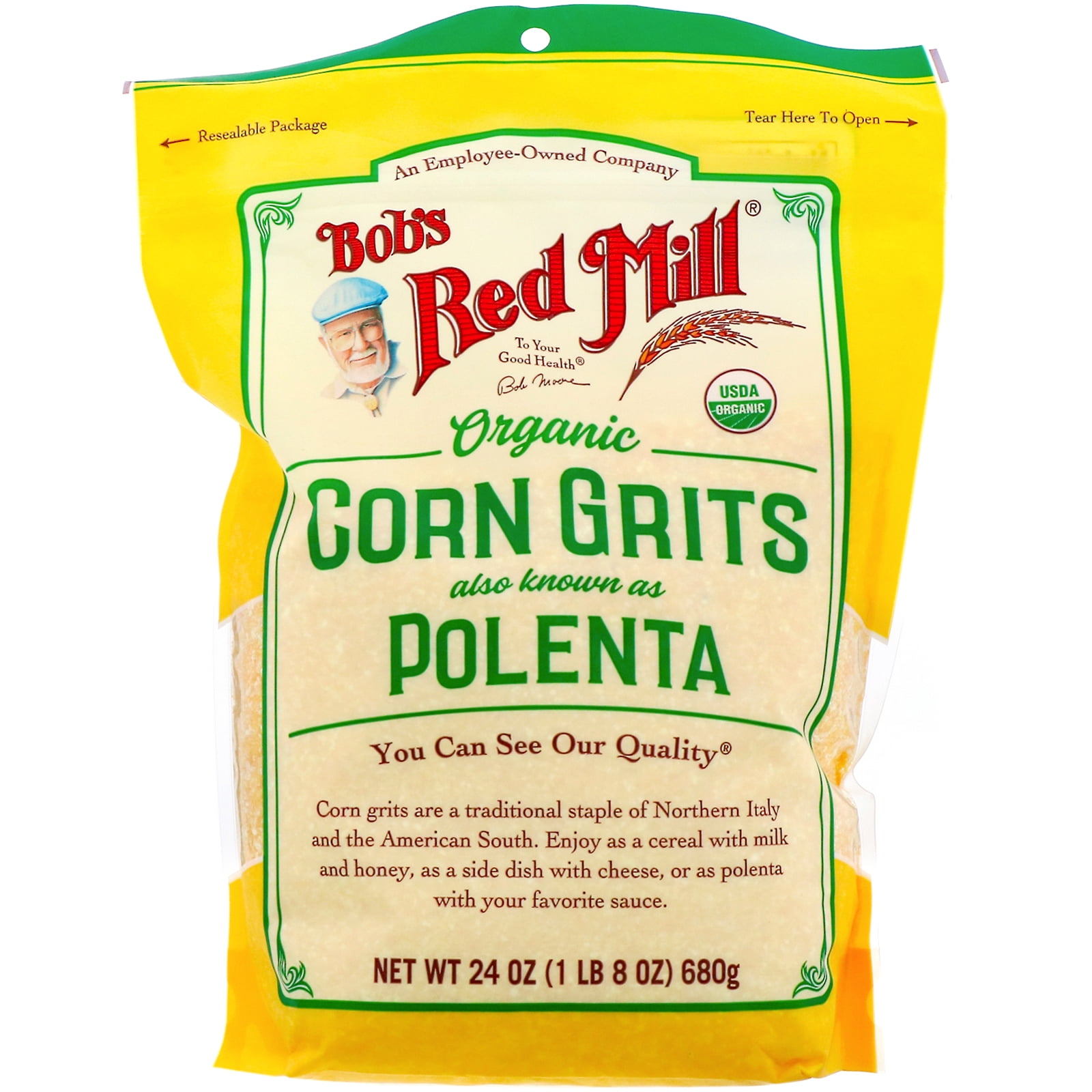 Bob's Red Mill Organic Corn Grits, 24 Oz, 4 Pack