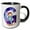 Black/White, variant on 3drose, Cute Astronaut Monogram Initial G, 11oz Mug