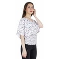 thumbnail image 4 of Moomaya Printed Batwing Tops For Women V-Neck Summer Casual Blouse Fashion Tunic, 4 of 8