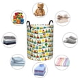 thumbnail image 4 of Balery Train With Animals Cesta de ropa redonda con asas, impermeable, independiente, para ropa, juguetes, dormitorio y familia-Medium, 4 of 6