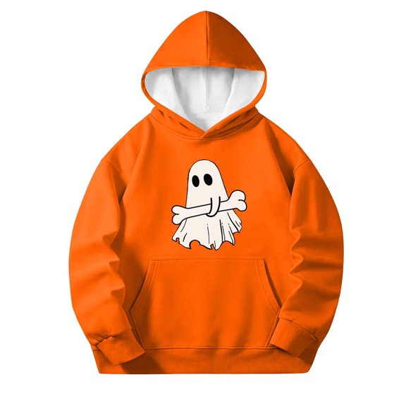 LEKWK Hoodies for Girls Drop Shoulder Graphic Print Sweatshirt with Pocket Soft Breathable Relaxed Fit Casual Fall Halloween Holiday Top 3-14Y