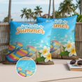 thumbnail image 2 of Say Hello to Summer Outdoor Pillow Covers Pack of 2 Coastal Watercolor Blue Beach Slippers Flower Fish Waterproof Throw Pillow Covers Decorative Cushion Cases for Patio Garden Tent Balcony 18x18 inch, 2 of 9