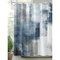 thumbnail image 2 of Abstract Art Shower Curtain, Gradient Dark Blue Vintage Minimalist Waterproof Shower Curtain Set with 12 Hooks Lightweight Washable Fabric Shower Curtains for Bathroom 60x72 Inches, 2 of 6