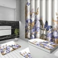 thumbnail image 6 of Violets and Butterfly Shower Curtain Set with Non-Slip Rug, Toilet Lid Cover Bath Mat, Waterproof Shower Curtain with 12 Hooks for Bathtubs Hotel Bathroom Decor, 6 of 7