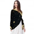 thumbnail image 5 of New Moon Symbol Chiffon Yarn Silk Hair Scarf for Women - Breathable Translucent Lightweight Wrap Shawl - 180x73cm Size Accessory, 5 of 6