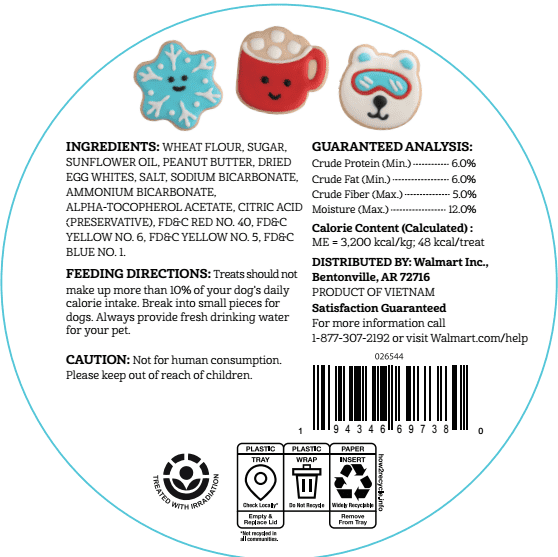 Vibrant Life Winter Ski Crunchy Biscuit Treats for Dogs, Peanut Butter, 9.5 oz, 18 Count