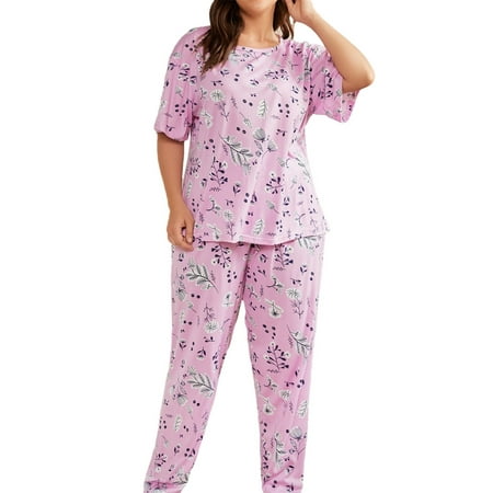 

Women s Plus Size Pajama Sets Soft Short Sleeve Loungewear Sleepwear Top With Eyemask for Ladies 1XL