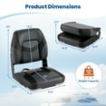 thumbnail image 3 of Gymax 2-Pack Boat Seats Folding Low Back Boat Chairs w/ Sponge Padding Fixing Bolts Black & Gray, 3 of 10